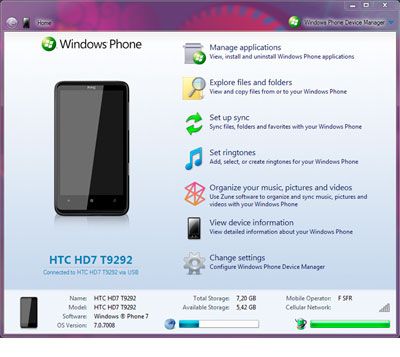Windows Phone Device Manager Windows Phone Device Manager