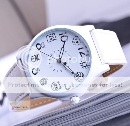 Milk White Cartoon Theme Quartz Fashion Watch Unisex  